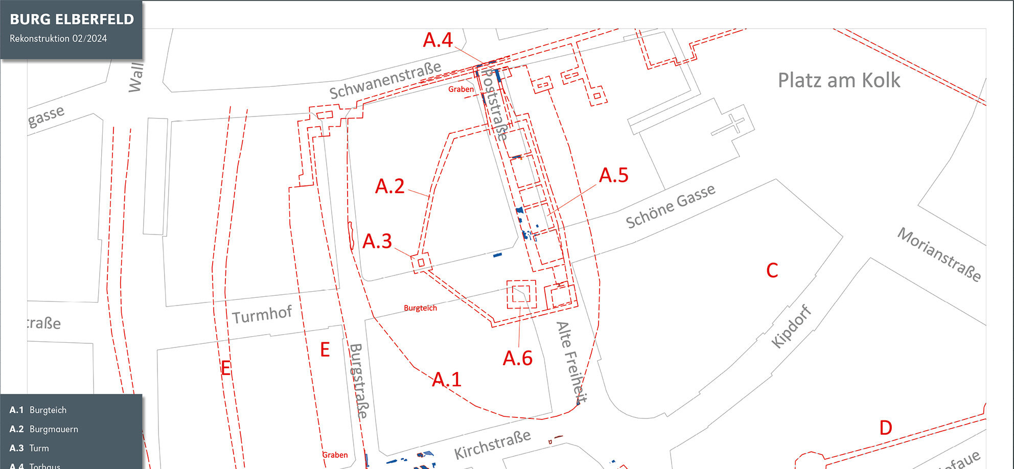 Grafische Darstellung der Burg Elberfeld.